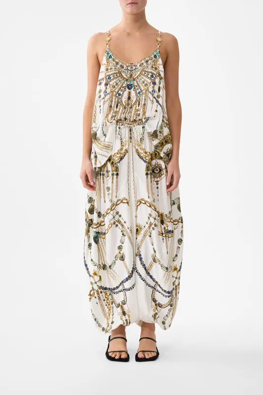 PANELLED HAREM PANT WITH TIE WAIST CHAIN GANG sold by Camilla