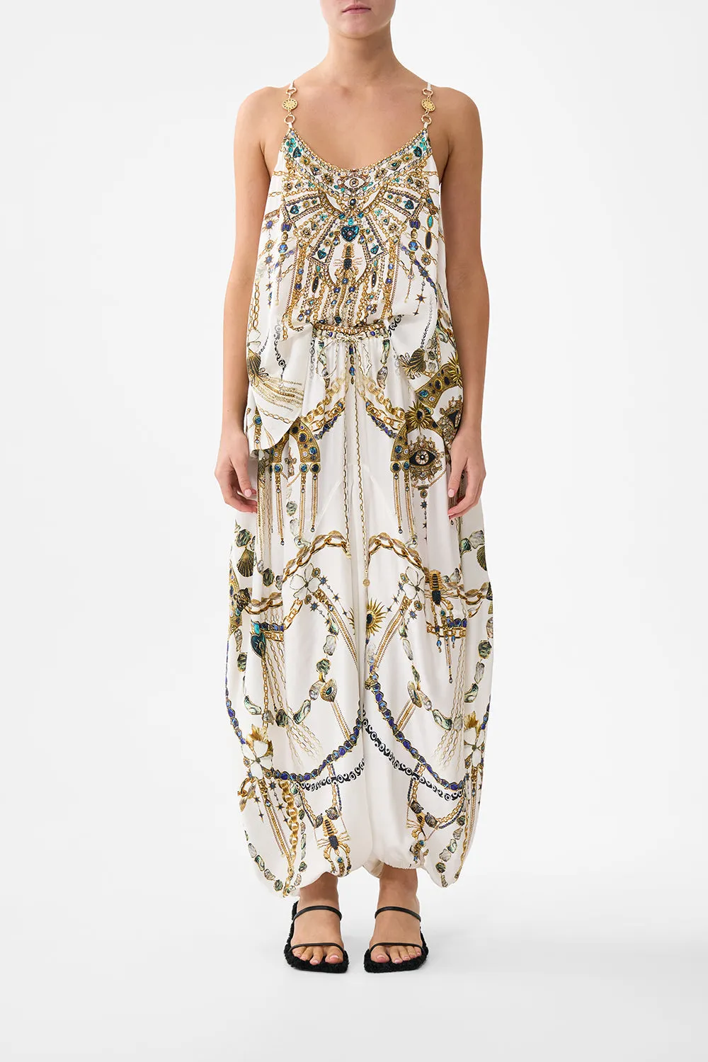 PANELLED HAREM PANT WITH TIE WAIST CHAIN GANG sold by Camilla