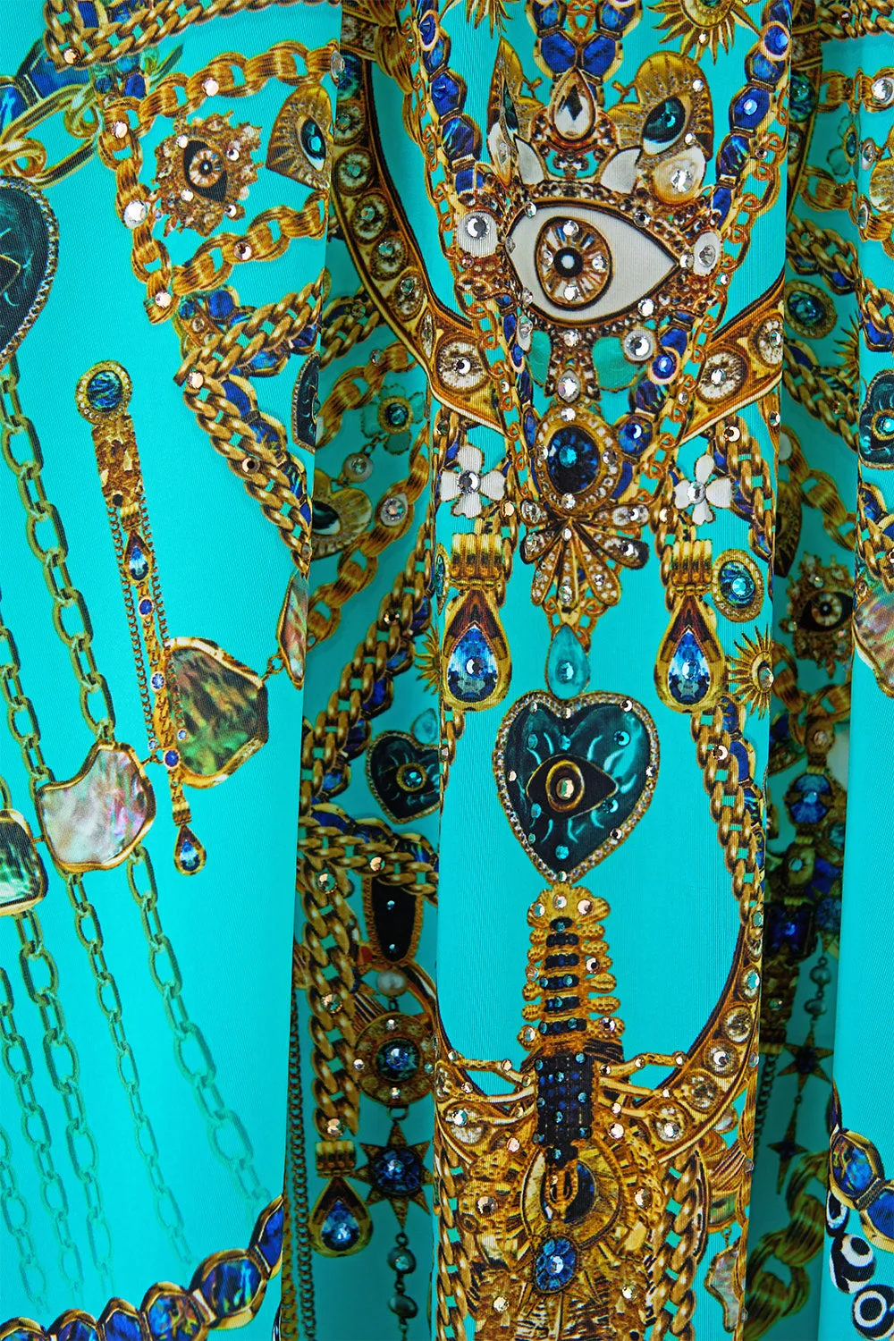 SHORT V NECK KAFTAN WITH RING FRONT TRIM TOTEMS AND TREASURES sold by Camilla product image thumbnail 3