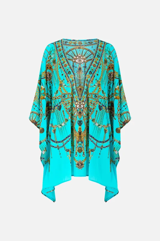 SHORT V NECK KAFTAN WITH RING FRONT TRIM TOTEMS AND TREASURES sold by Camilla