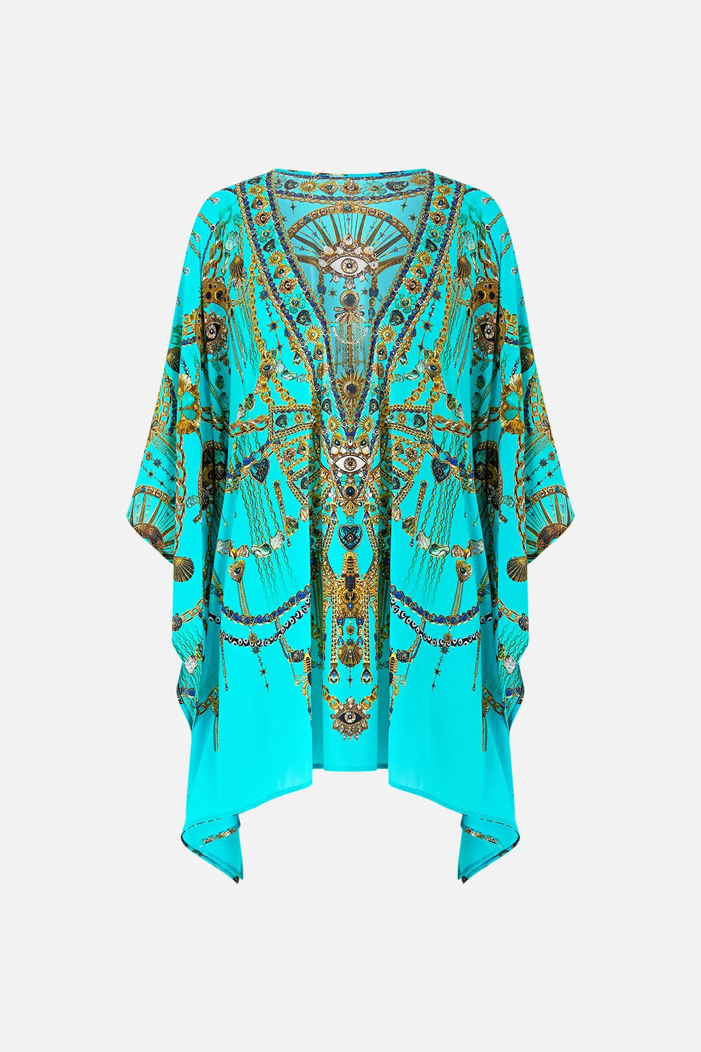 SHORT V NECK KAFTAN WITH RING FRONT TRIM TOTEMS AND TREASURES sold by Camilla