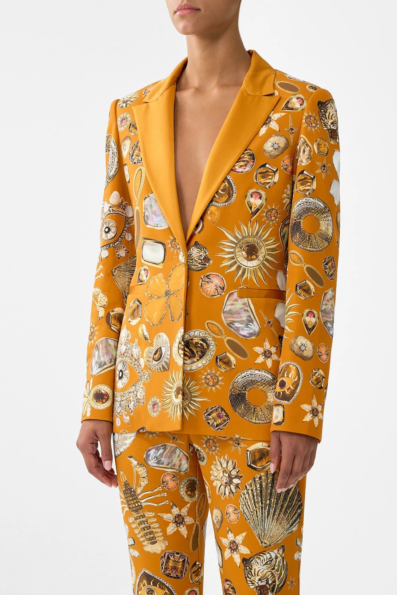 SINGLE BREASTED PEAK COLLAR BLAZER TALISMANS OF TURKIYE sold by Camilla product image thumbnail 4