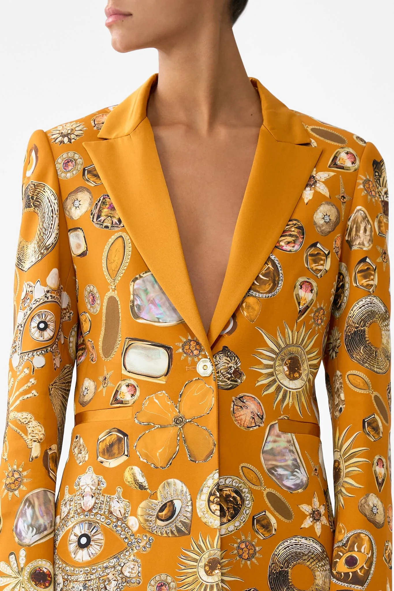 SINGLE BREASTED PEAK COLLAR BLAZER TALISMANS OF TURKIYE sold by Camilla product image thumbnail 5