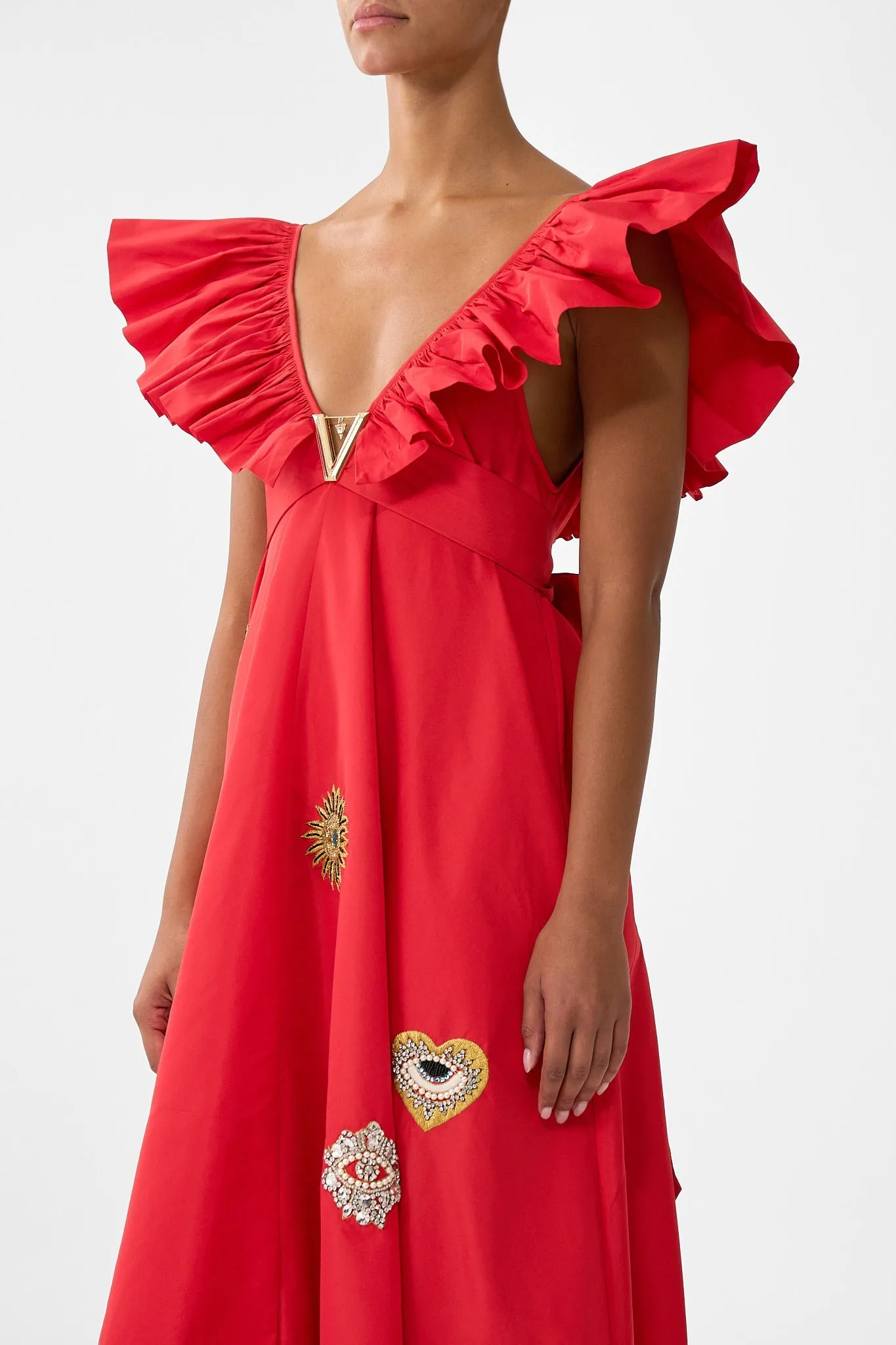 FRILL NECK DRESS WITH HARDWARE NAZAR NIRVANA sold by Camilla product image thumbnail 5