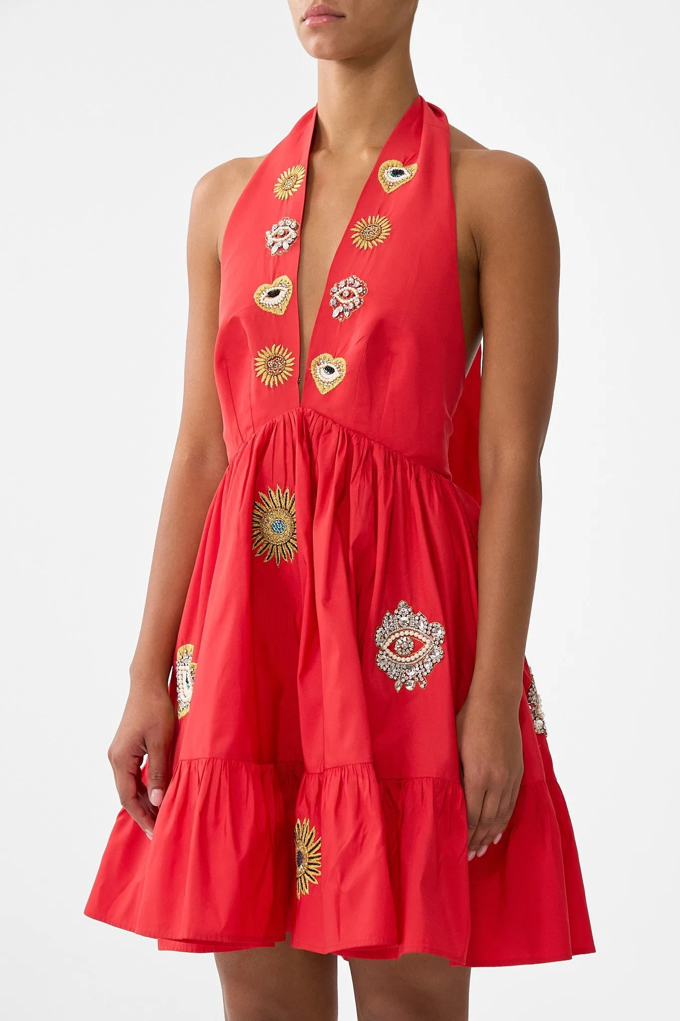 RUFFLE HEM HALTER SHORT DRESS NAZAR NIRVANA sold by Camilla product image thumbnail 4