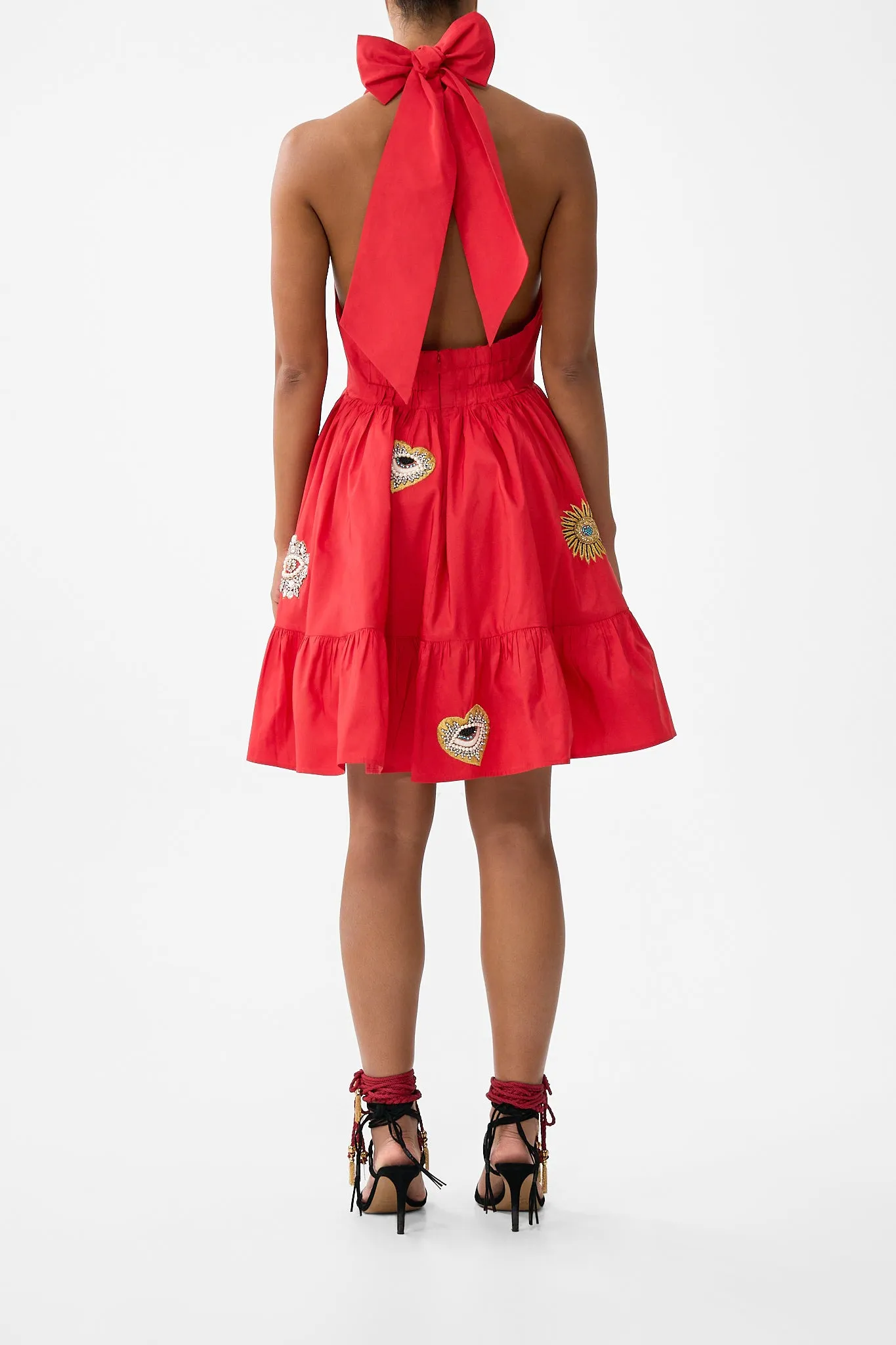 RUFFLE HEM HALTER SHORT DRESS NAZAR NIRVANA sold by Camilla product image thumbnail 2