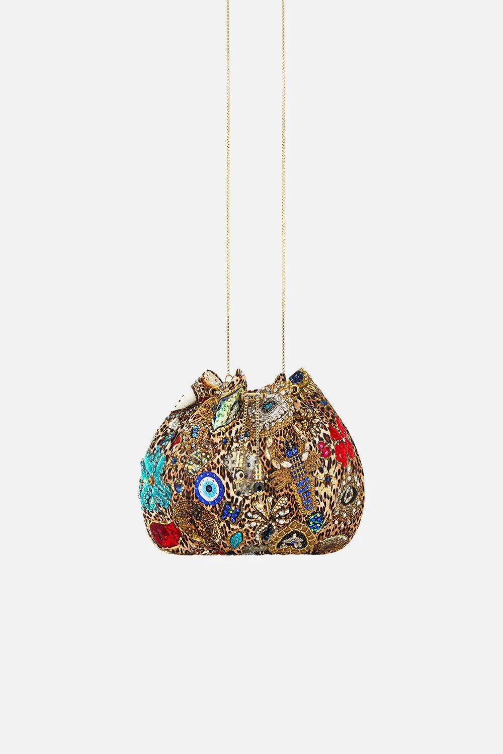 DRAWSTRING POUCH BAG WITH CHAIN STRAP NAZAR NIRVANA sold by Camilla