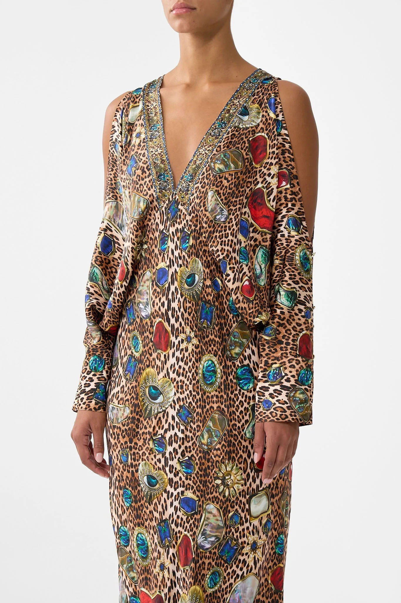 PLUNGE NECK DRAPED SHOULDER DRESS NAZAR NIRVANA sold by Camilla product image thumbnail 5