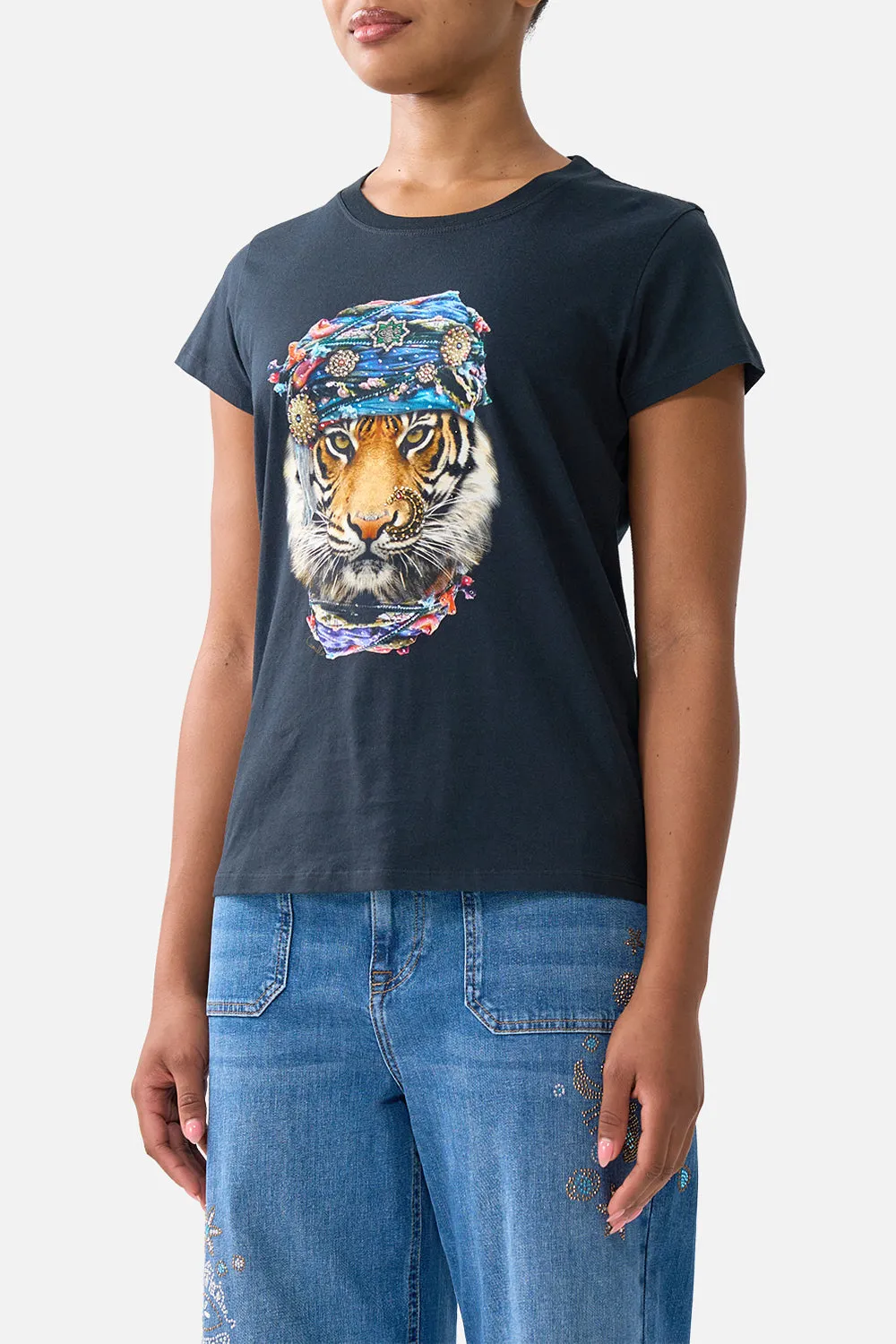 SLIM FIT ROUND NECK T-SHIRT AMULETS AND ALCHEMY sold by Camilla product image thumbnail 5