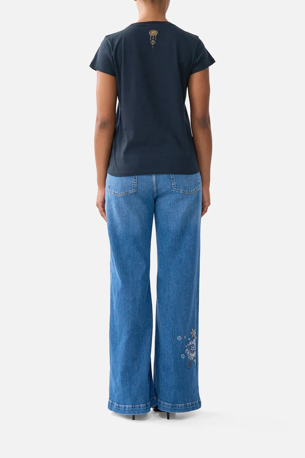 SLIM FIT ROUND NECK T-SHIRT AMULETS AND ALCHEMY sold by Camilla product image thumbnail 2