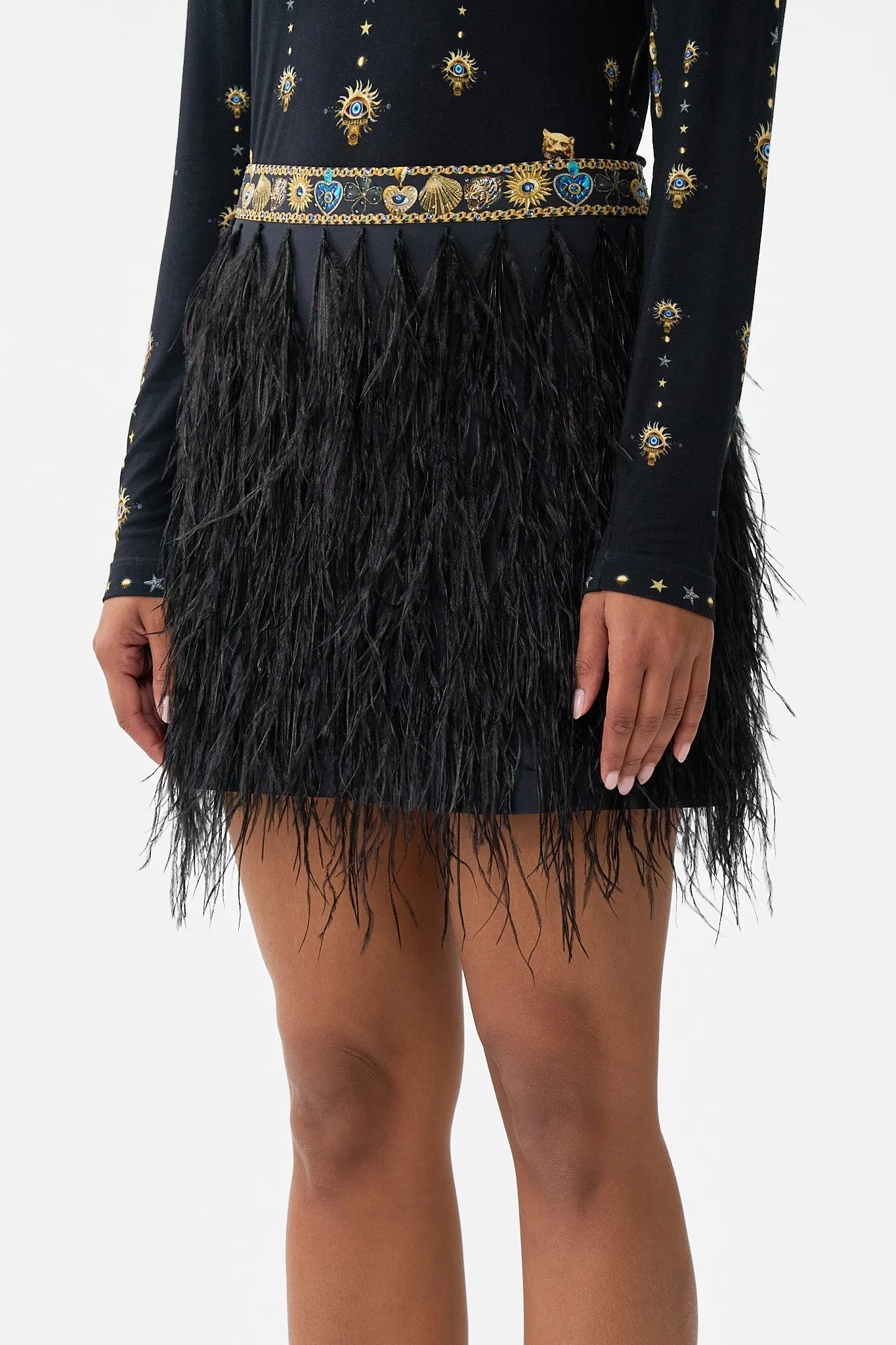 FEATHER MINI SKIRT AMULETS AND ALCHEMY sold by Camilla product image thumbnail 4