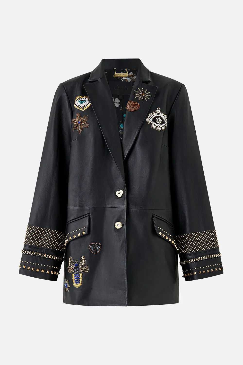 LEATHER JACKET WITH YOKE AMULETS AND ALCHEMY sold by Camilla product image thumbnail 3