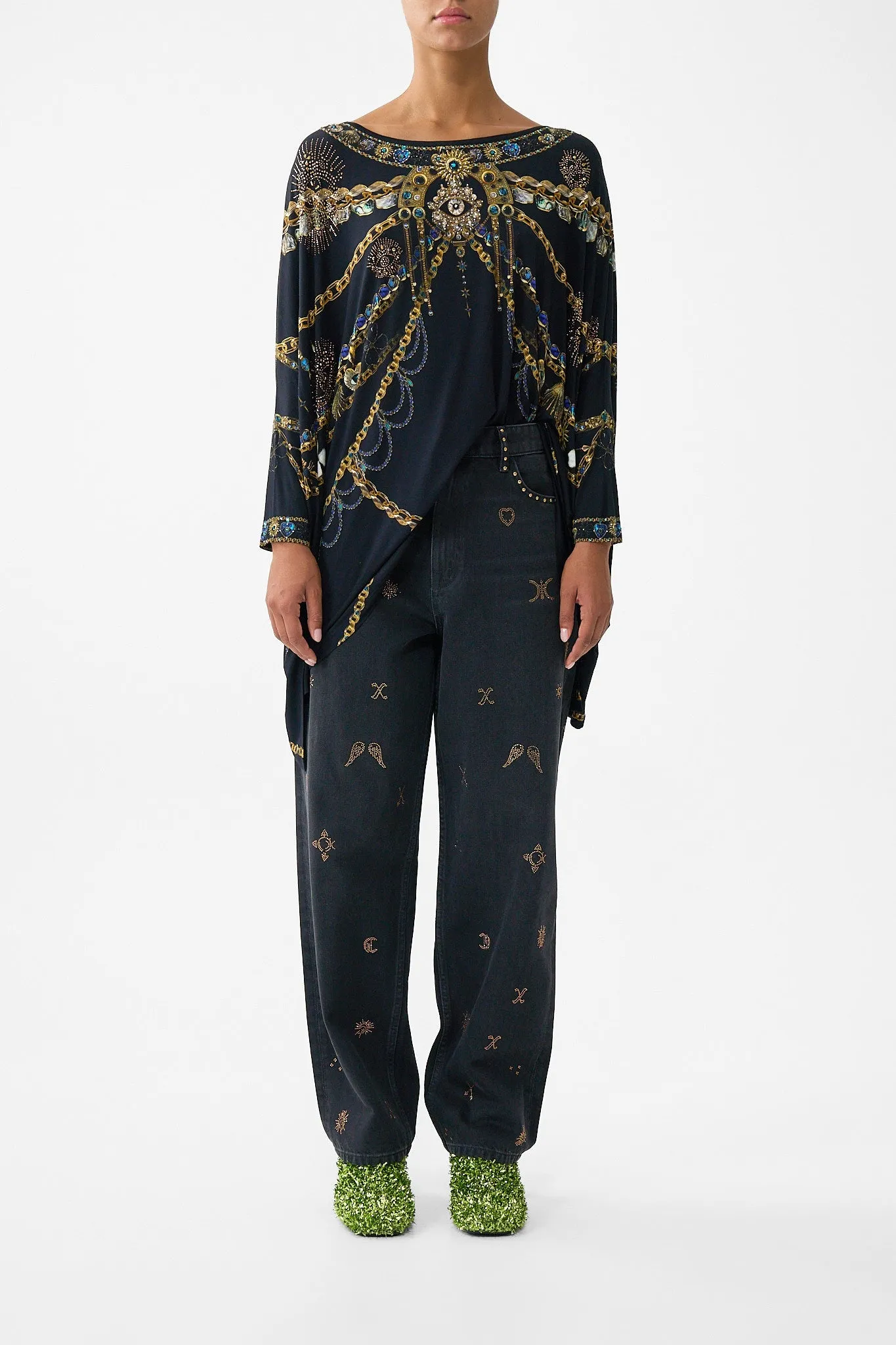 SCOOP NECK SLOUCH TEE AMULETS AND ALCHEMY sold by Camilla