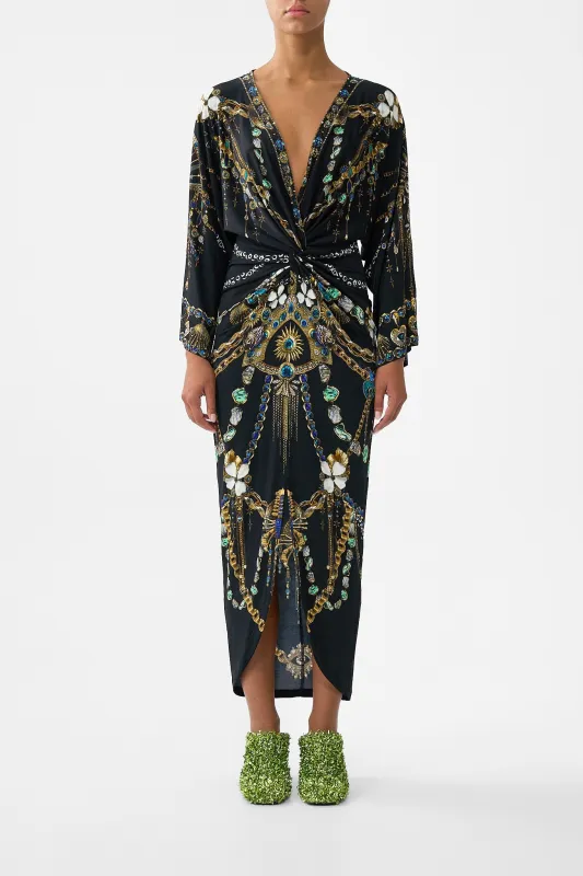 LONG SPLIT FRONT TWIST DRESS AMULETS AND ALCHEMY sold by Camilla