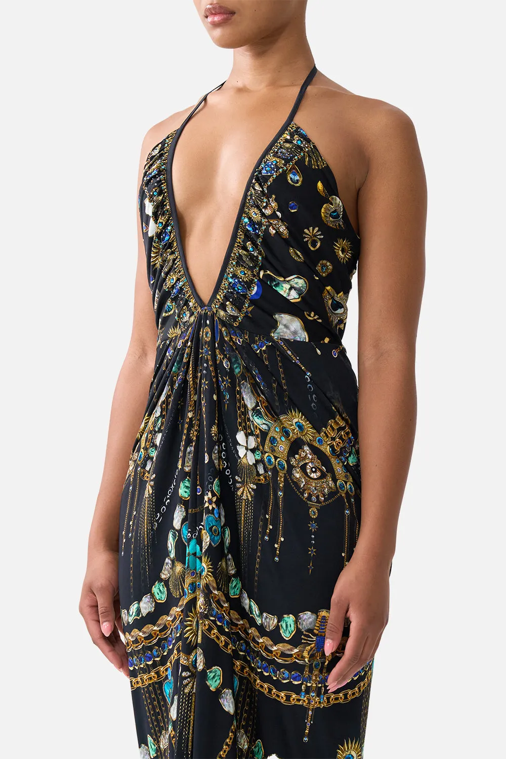 V NECK GATHERED JERSEY DRESS AMULETS AND ALCHEMY sold by Camilla product image thumbnail 5