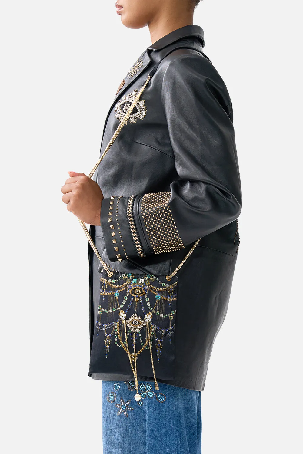 NORTH SOUTH DRAWSTRING BAG WITH CHAIN STRAP AMULETS AND ALCHEMY sold by Camilla product image thumbnail 5