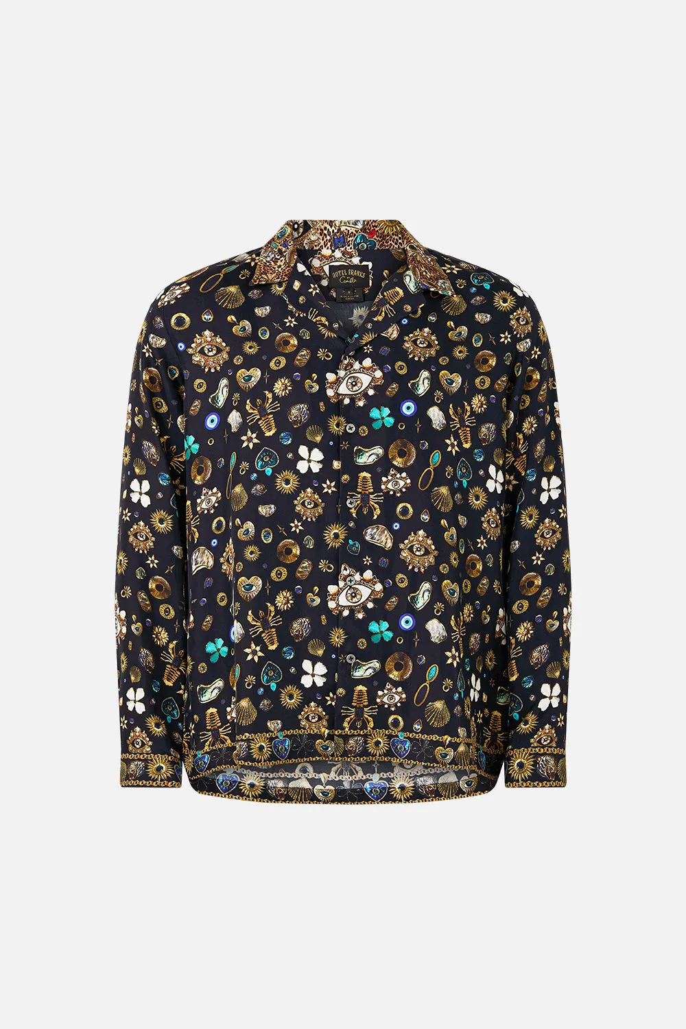 LONG SLEEVE CAMP COLLARED SHIRT AMULETS AND ALCHEMY sold by Camilla