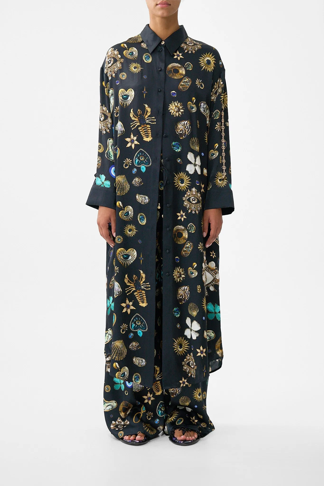 SHIRT DRESS WITH BACK BUTTON DETAIL AMULETS AND ALCHEMY sold by Camilla