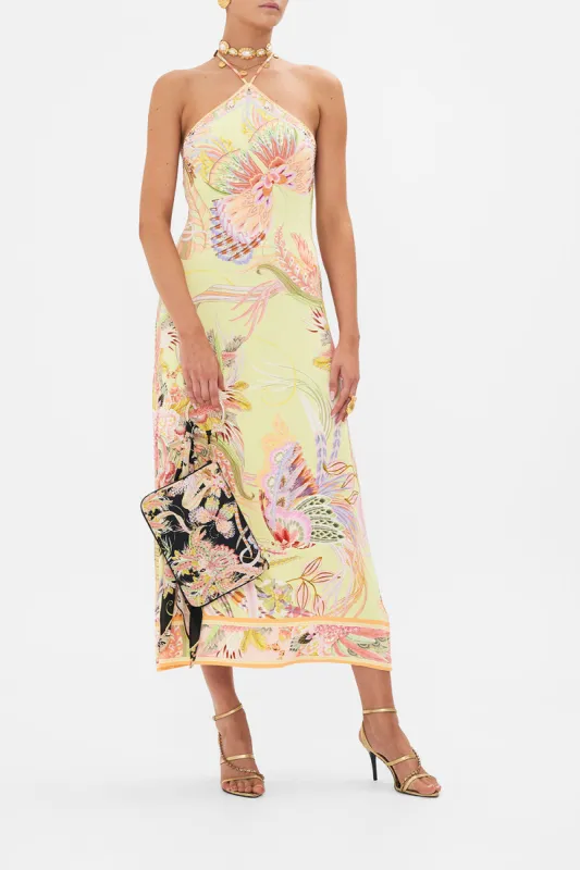 LONG JERSEY HALTER DRESS COSMIC TUSCAN sold by Camilla