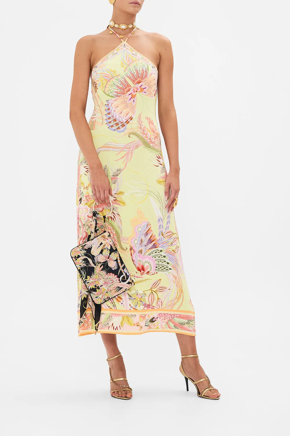 LONG JERSEY HALTER DRESS COSMIC TUSCAN sold by Camilla