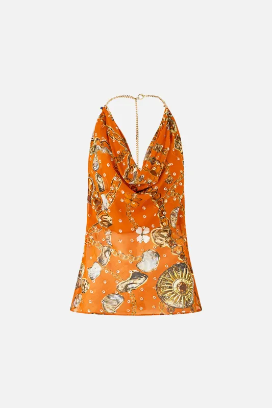 DRAPED TOP WITH HARDWARE TALISMANS OF TURKIYE sold by Camilla