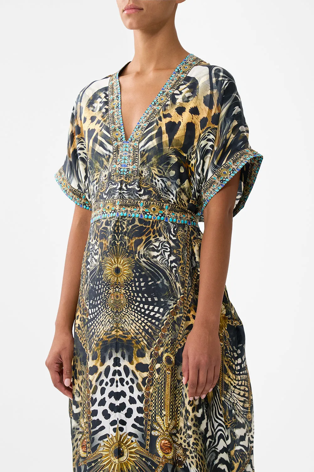 SHORT SLEEVE KAFTAN WITH TIE WAIST FELINE FOLKLORE sold by Camilla product image thumbnail 5