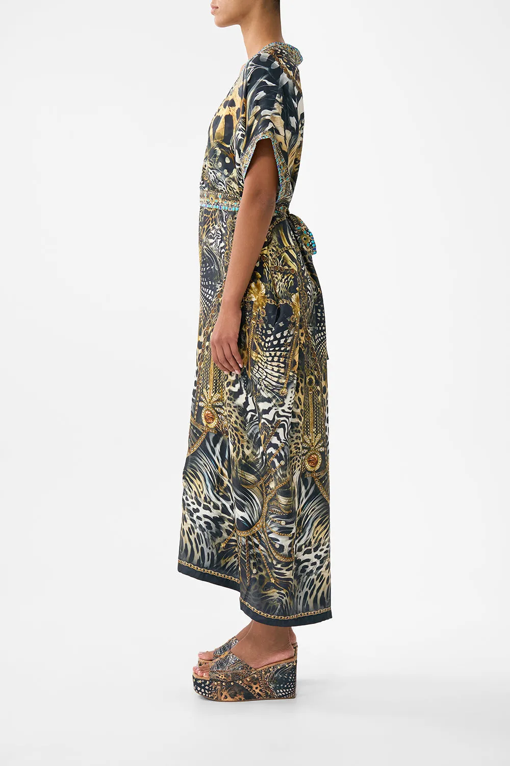 SHORT SLEEVE KAFTAN WITH TIE WAIST FELINE FOLKLORE sold by Camilla product image thumbnail 4