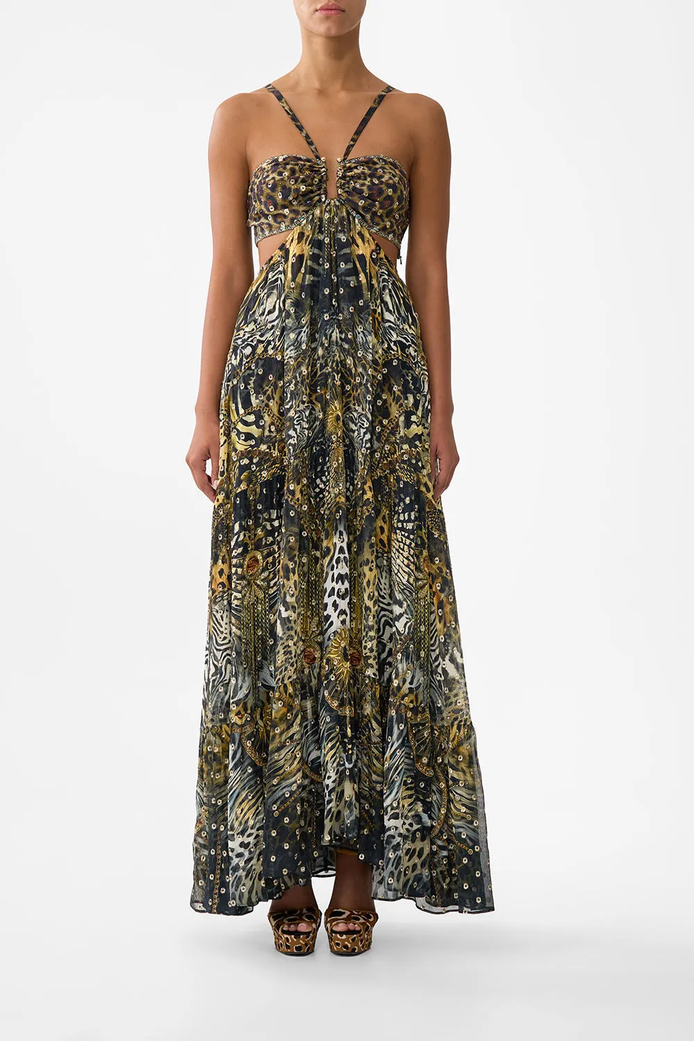 GATHERED CUT OUT DRESS FELINE FOLKLORE sold by Camilla