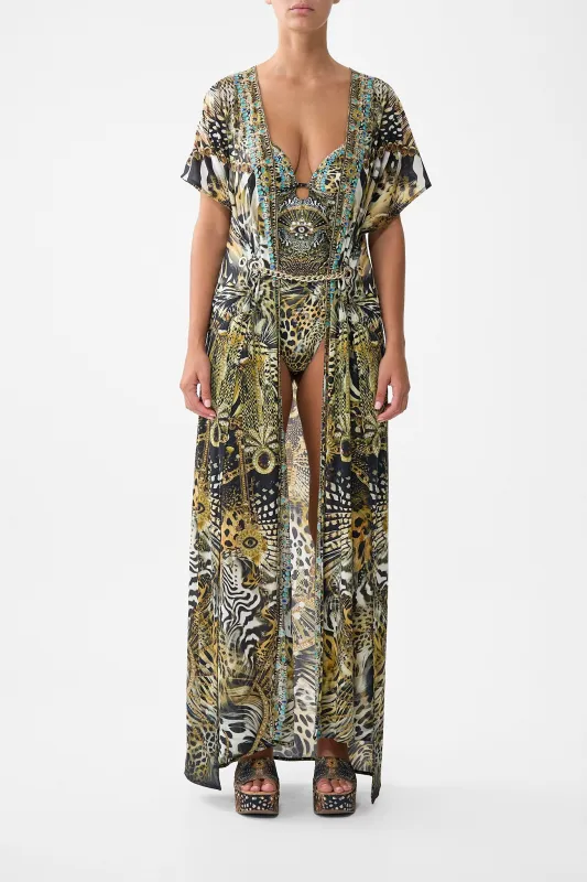 FRONT SPLIT BEACH MAXI DRESS WITH CHAIN FELINE FOLKLORE sold by Camilla