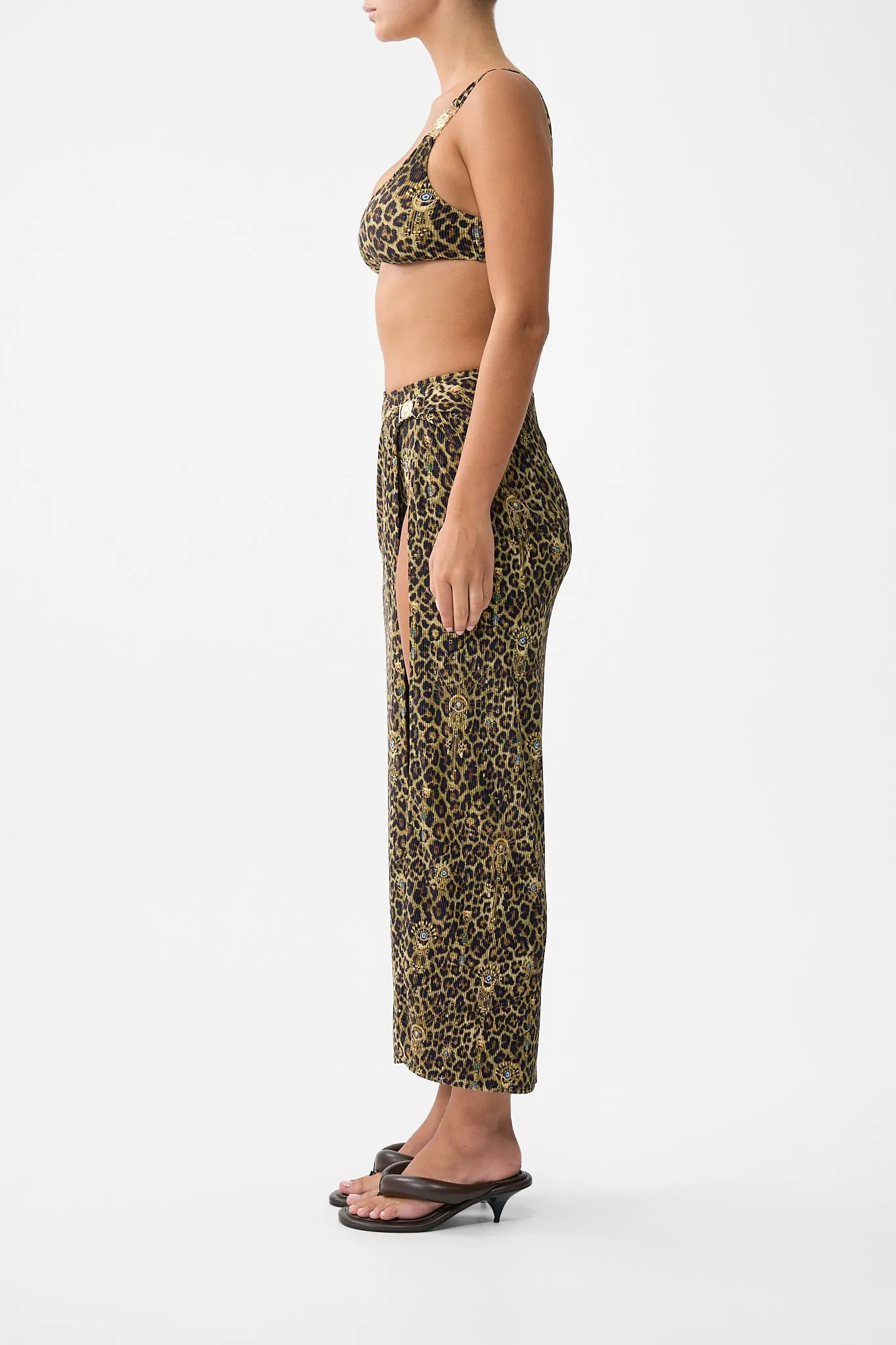 CRINKLE STRETCH LONG SARONG WITH TRIM AND LEG SPLIT FELINE FOLKLORE sold by Camilla product image thumbnail 4