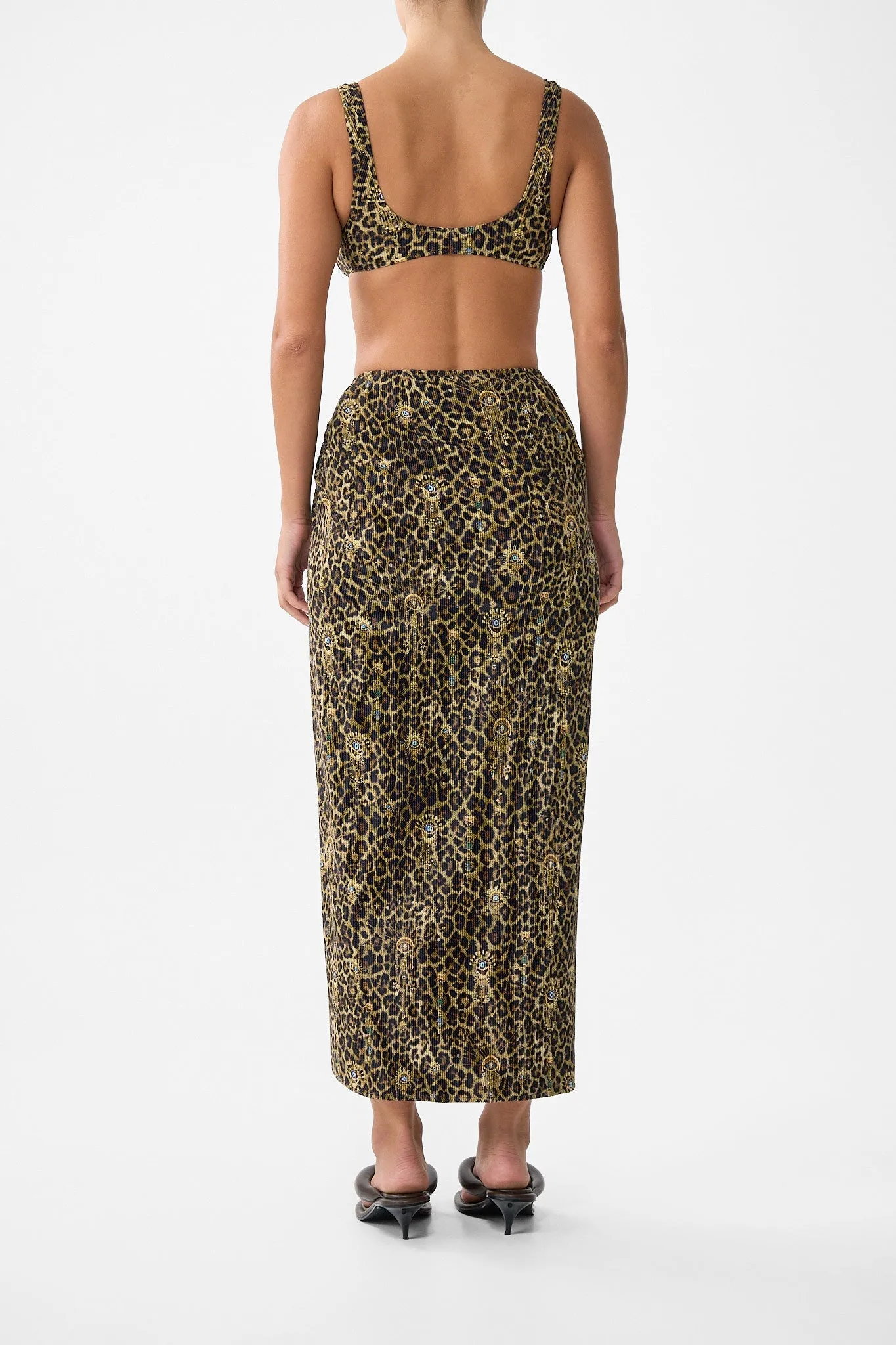 CRINKLE STRETCH LONG SARONG WITH TRIM AND LEG SPLIT FELINE FOLKLORE sold by Camilla product image thumbnail 2