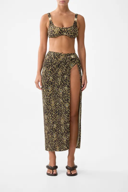 CRINKLE STRETCH LONG SARONG WITH TRIM AND LEG SPLIT FELINE FOLKLORE sold by Camilla