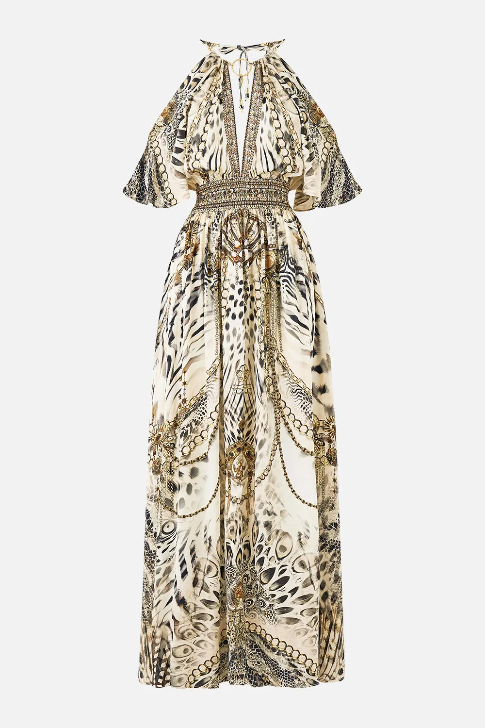 NECK CHARM SHIRRED WAIST LONG DRESS LADY LIONHEART sold by Camilla product image thumbnail 3