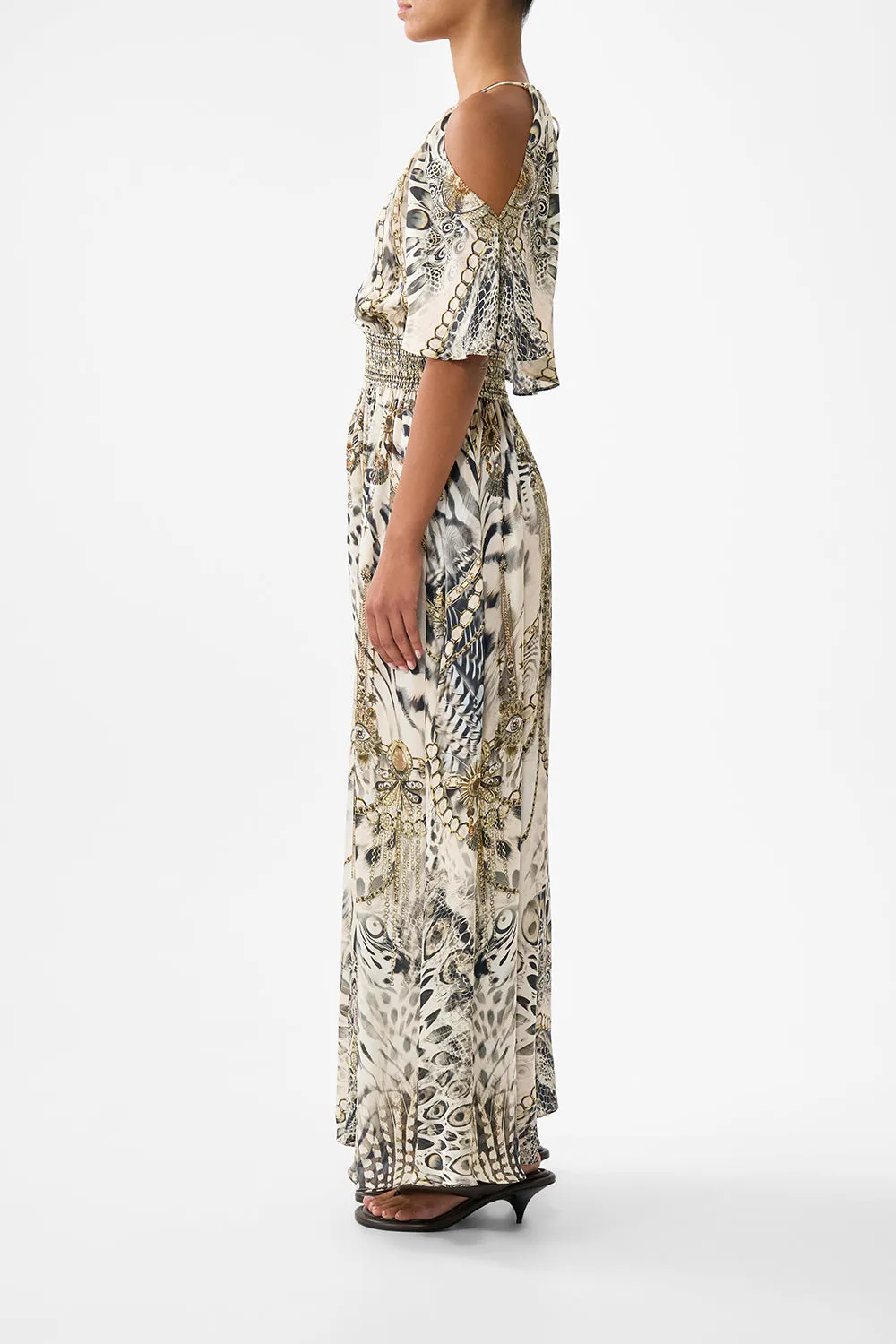 NECK CHARM SHIRRED WAIST LONG DRESS LADY LIONHEART sold by Camilla product image thumbnail 4