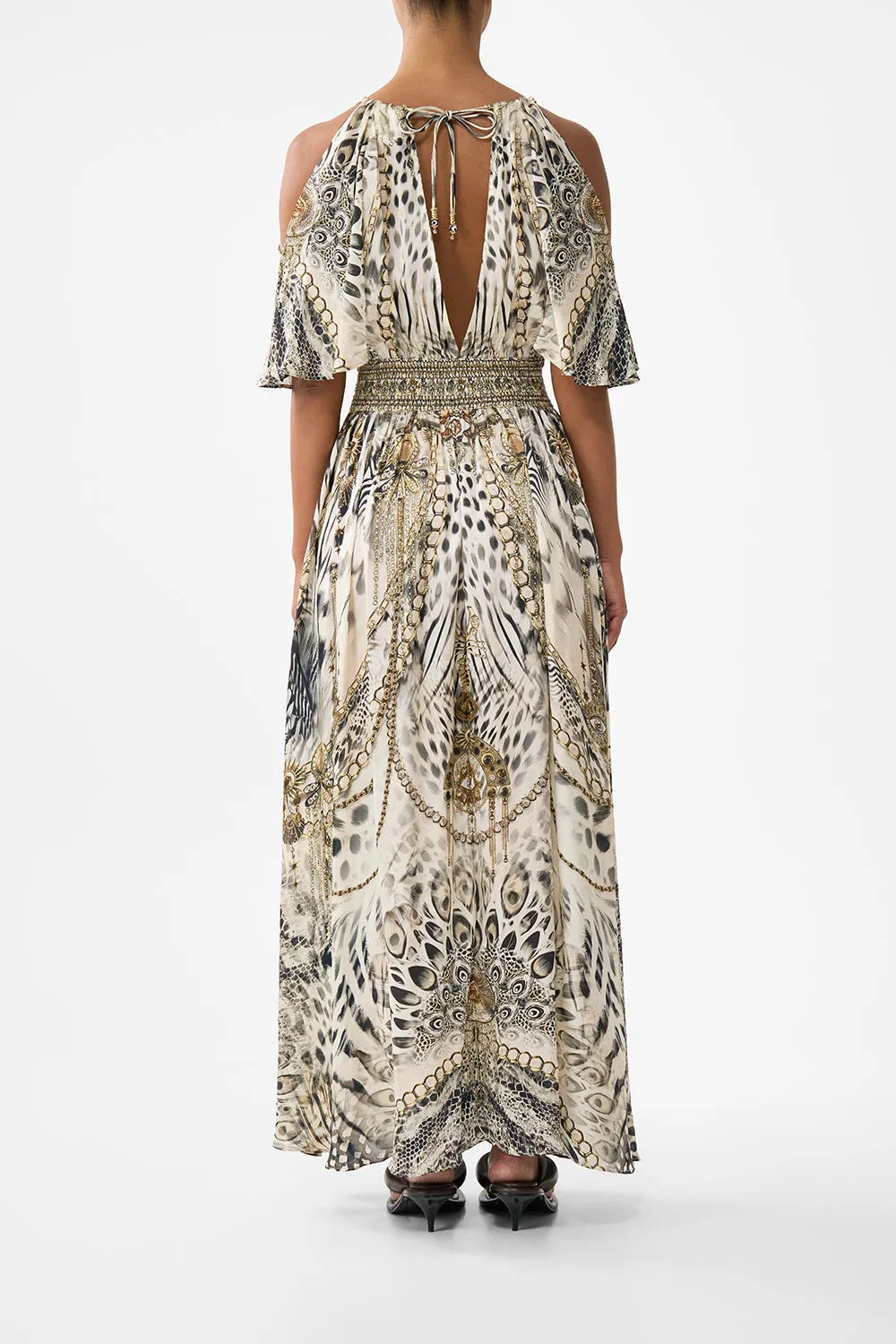 NECK CHARM SHIRRED WAIST LONG DRESS LADY LIONHEART sold by Camilla product image thumbnail 2