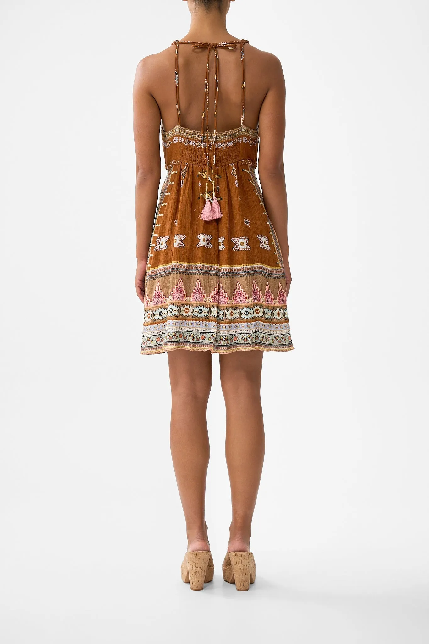 SHORT FLARED DRESS WITH MACRAME DETAIL FABRIC OF TIME sold by Camilla product image thumbnail 2