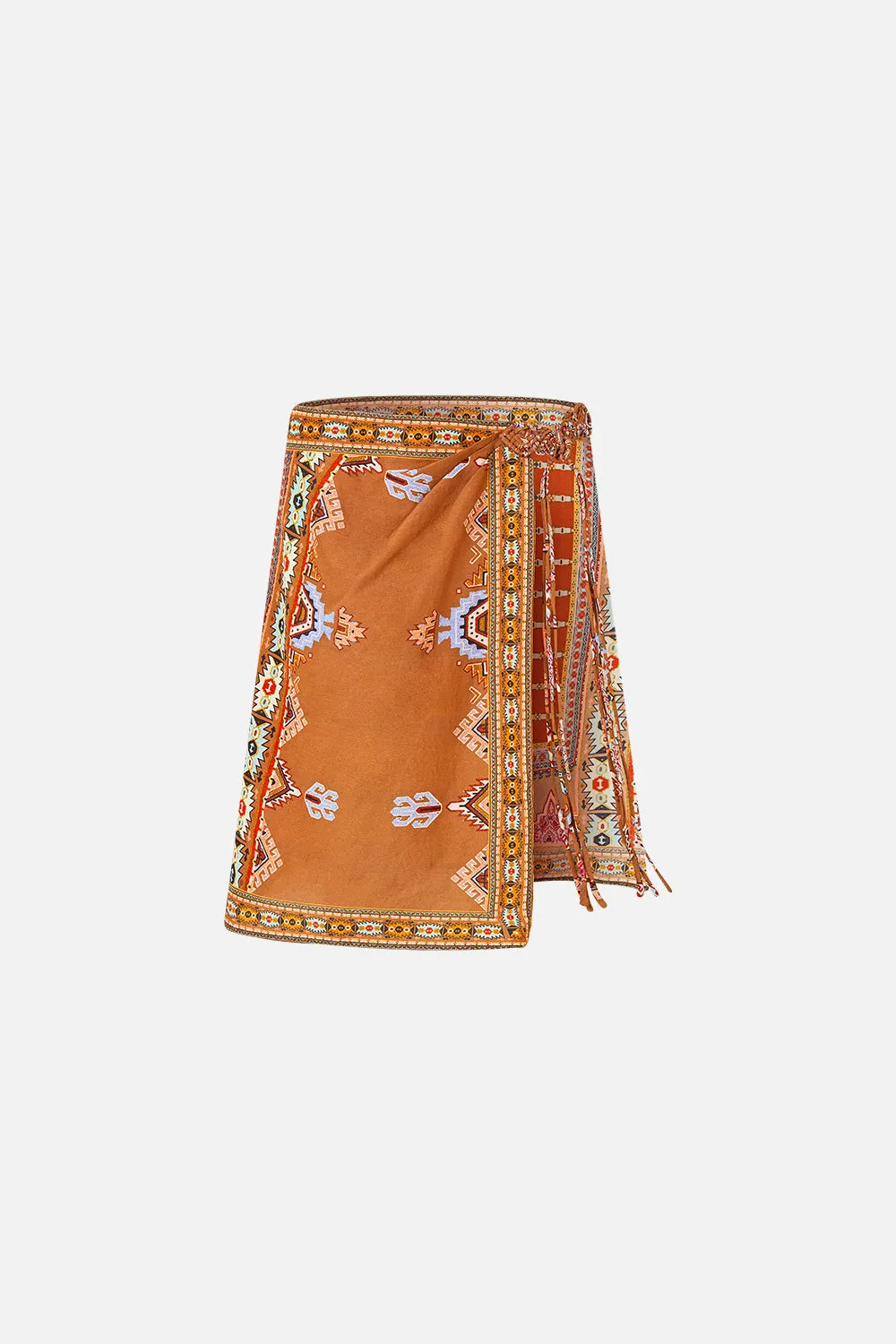 WOVEN SHORT SARONG WITH MACRAME TIE WAIST FABRIC OF TIME sold by Camilla product image thumbnail 3