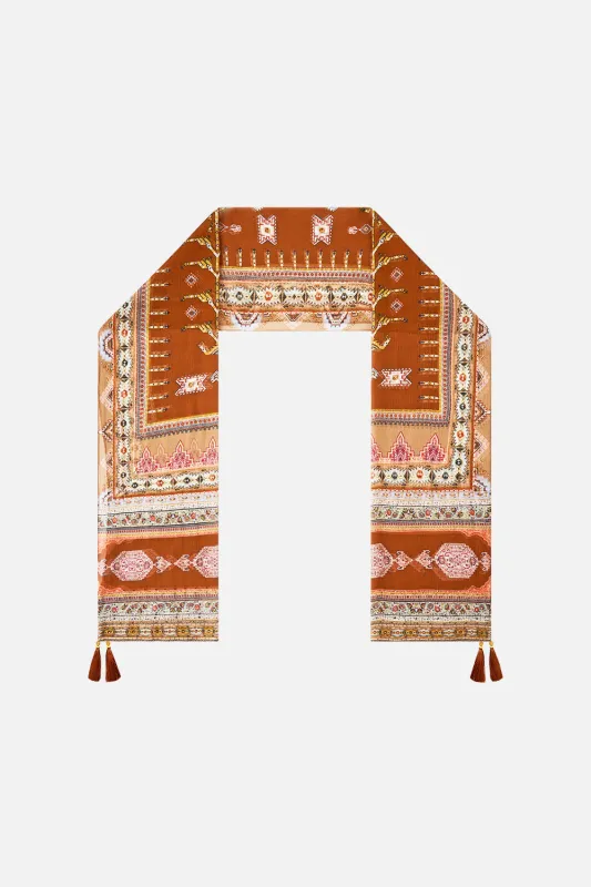 LONG SILK CRINKLE CHIFFON SCARF FABRIC OF TIME sold by Camilla