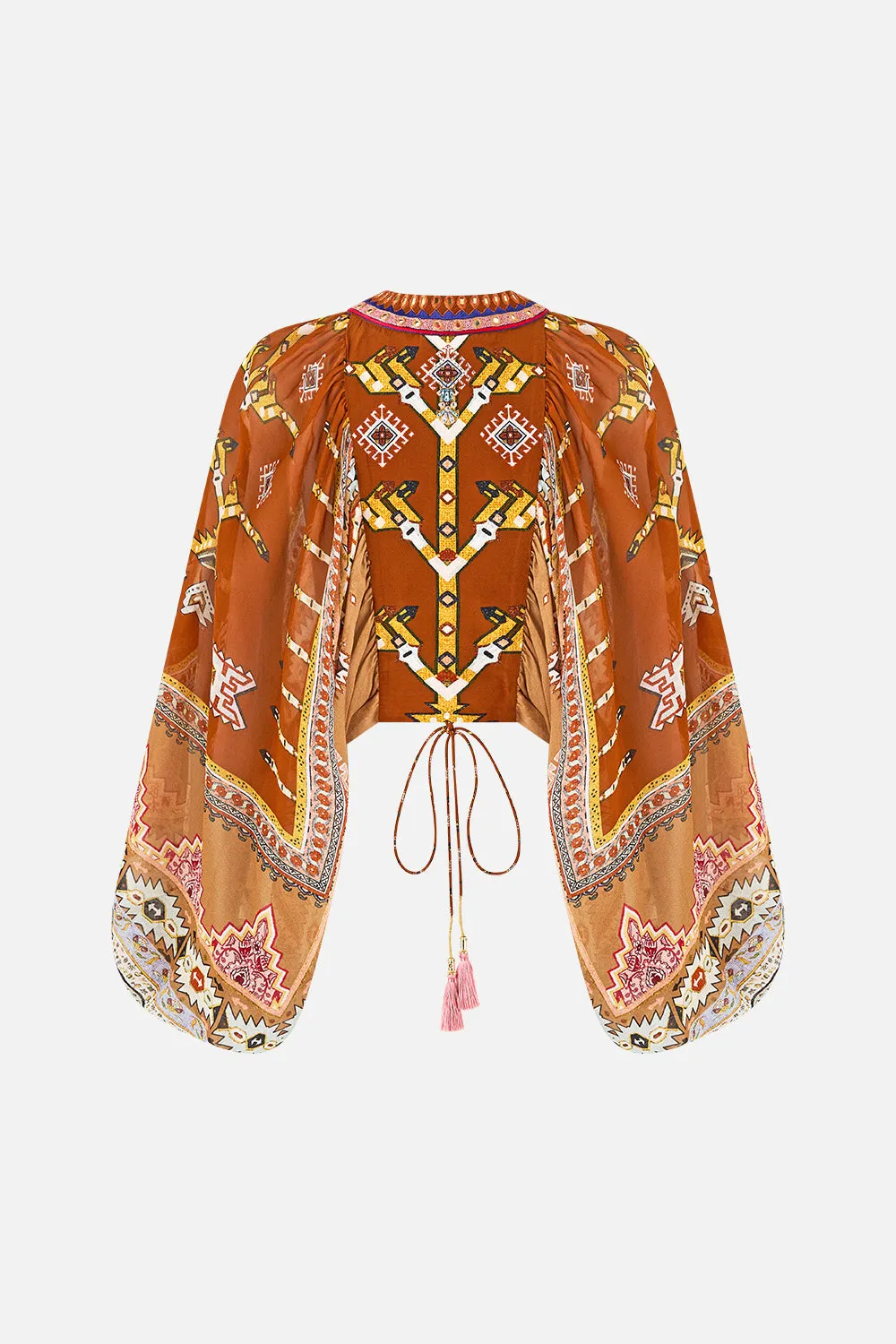 LACE UP FRONT BLOUSON SLEEVE BLOUSE FABRIC OF TIME sold by Camilla product image thumbnail 2