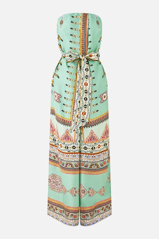 FRONT PLEAT STRAPLESS JUMPSUIT LEGEND HAS IT sold by Camilla