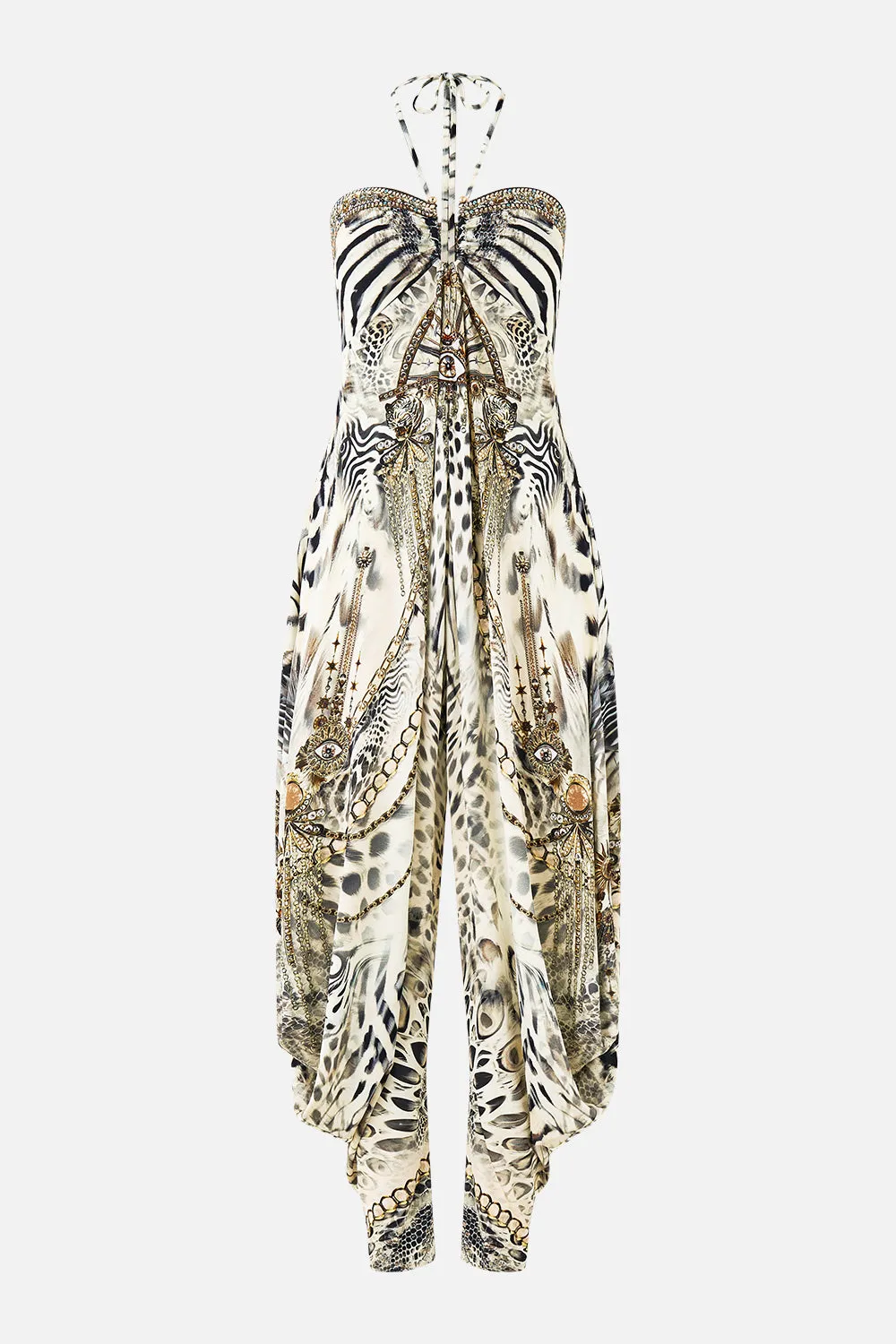 DRAPED PANT JUMPSUIT WITH HARDWARE LADY LIONHEART sold by Camilla