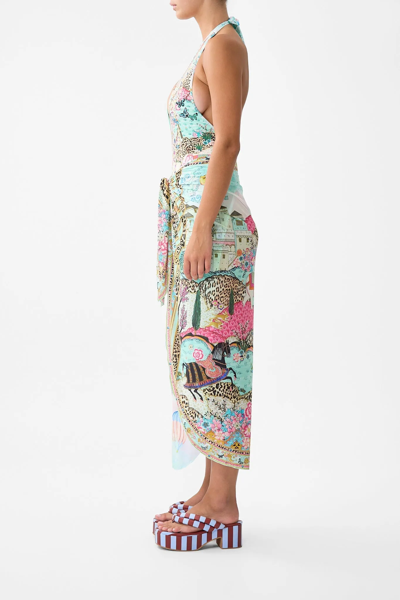 LAYERED MAXI SARONG WITH TIE FRONT MINIATURE MOMENTS sold by Camilla product image thumbnail 4