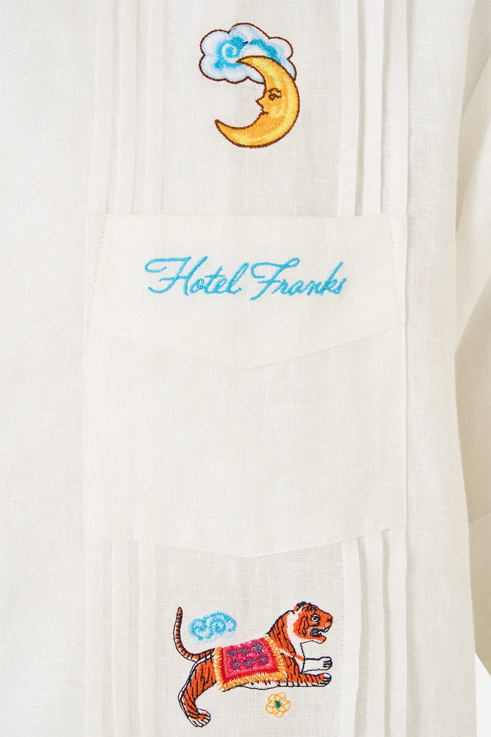 EMBROIDERED SHORT SLEEVE PLEATED CUBAN SHIRT KAPADOKYA KITSCH sold by Camilla product image thumbnail 3