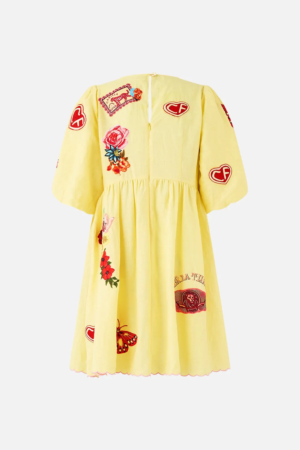 V NECK PUFF SLEEVE SHORT DRESS COLLAGE KINGDOM sold by Camilla product image thumbnail 2