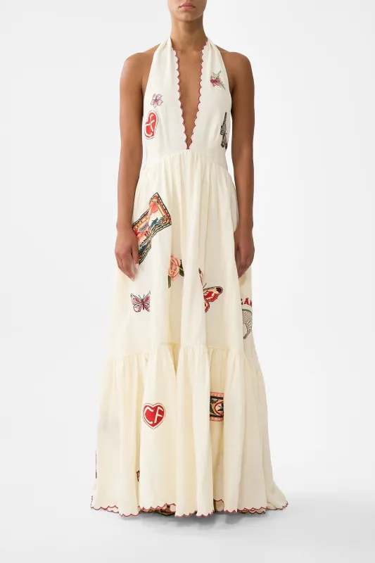 RUFFLE HEM HALTER DRESS HIGH CLASS HOOKAH made by Camilla