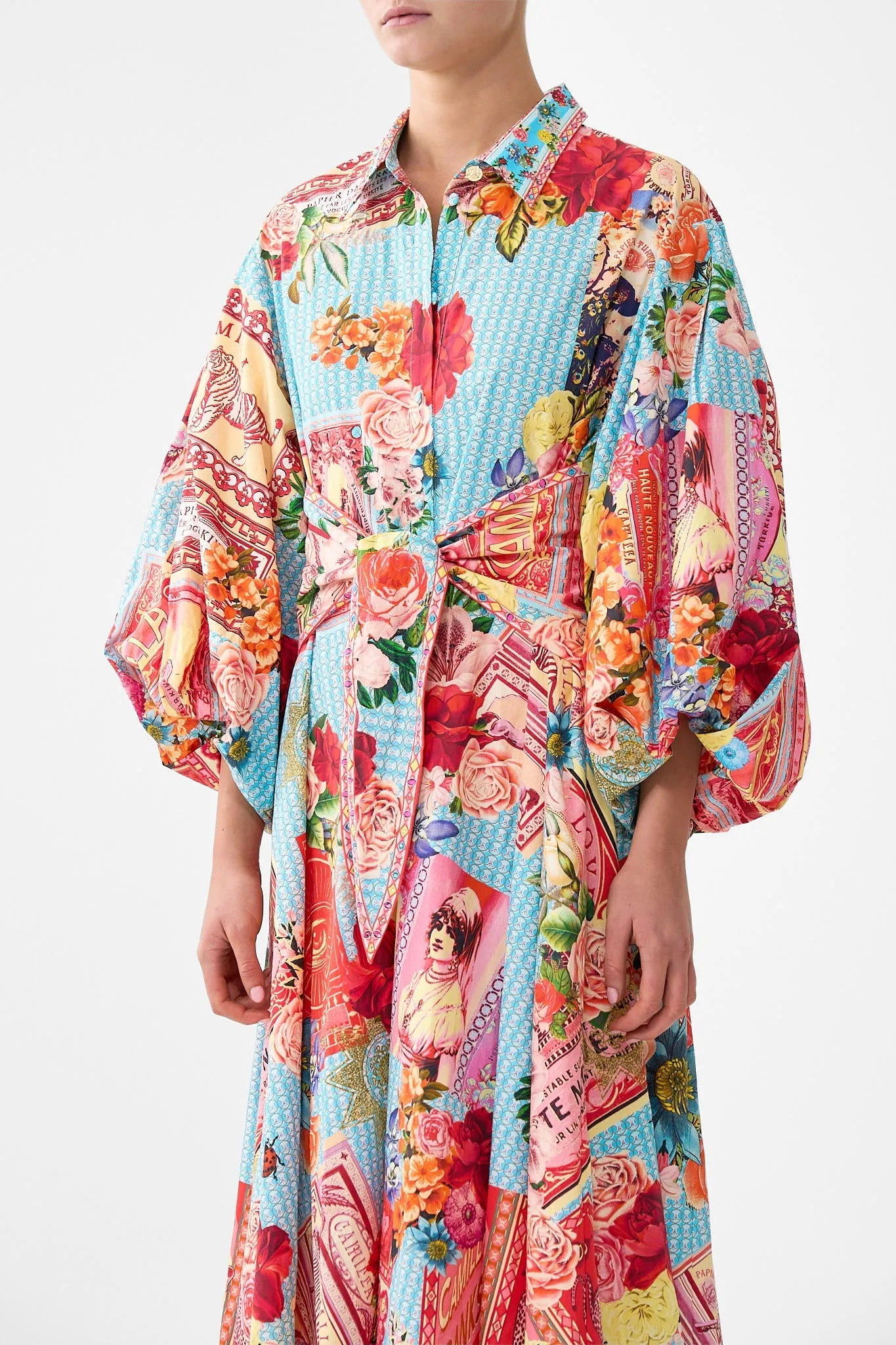 WAIST TIE SHIRT DRESS WITH BUBBLE SLEEVE PAPERS AND CURIOUS CAPERS sold by Camilla product image thumbnail 5