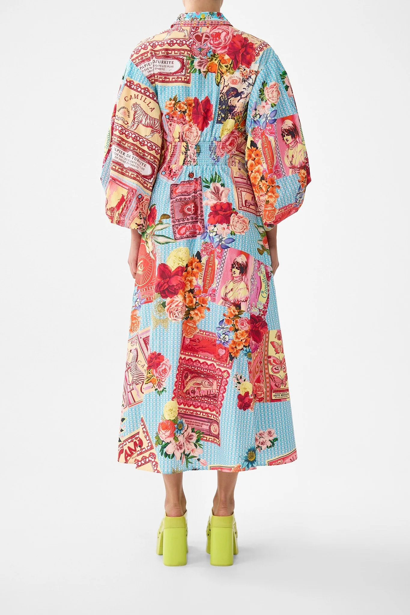 WAIST TIE SHIRT DRESS WITH BUBBLE SLEEVE PAPERS AND CURIOUS CAPERS sold by Camilla product image thumbnail 2