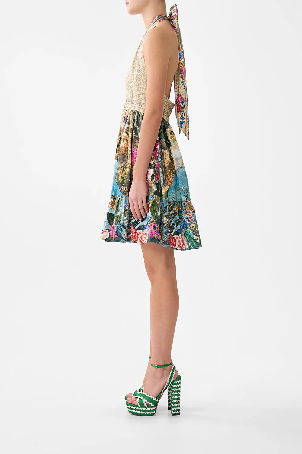 RUFFLE HEM HALTER SHORT DRESS BODRUM BOTANICALS sold by Camilla product image thumbnail 3