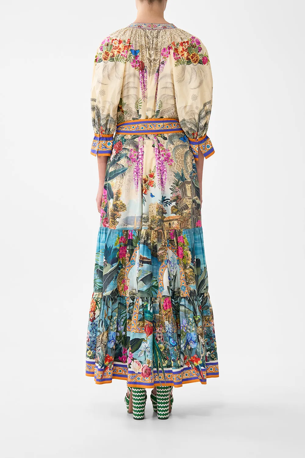 TIERED SHIRT DRESS WITH SHORT SLEEVE BODRUM BOTANICALS sold by Camilla product image thumbnail 2