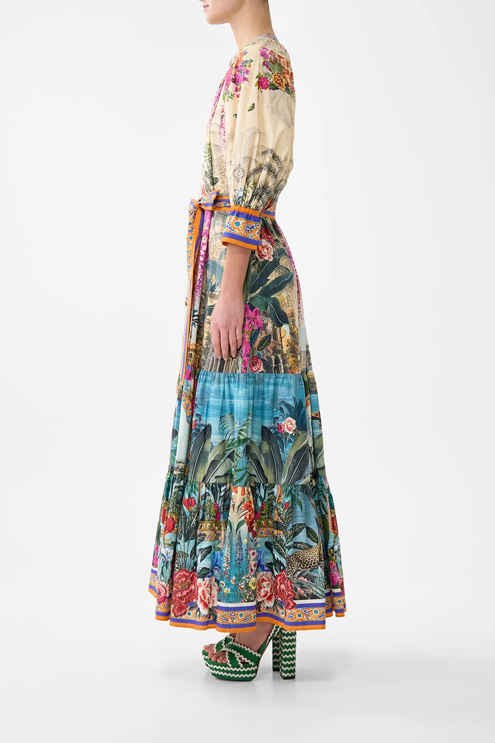 TIERED SHIRT DRESS WITH SHORT SLEEVE BODRUM BOTANICALS sold by Camilla product image thumbnail 3